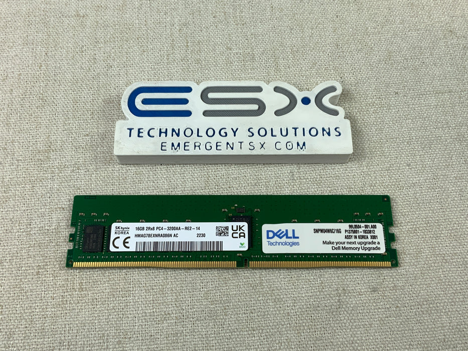 Dell SNPM04W6C/16G 16GB 2Rx8 PC4-3200AA-RE2-14 DDR4 ECC RDIMM
