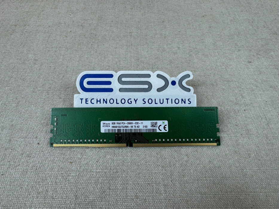 Hynix HMA81GU7DJR8N-VK 8GB 1Rx8 PC4-2666V DDR4 ECC UDIMM Server Memory