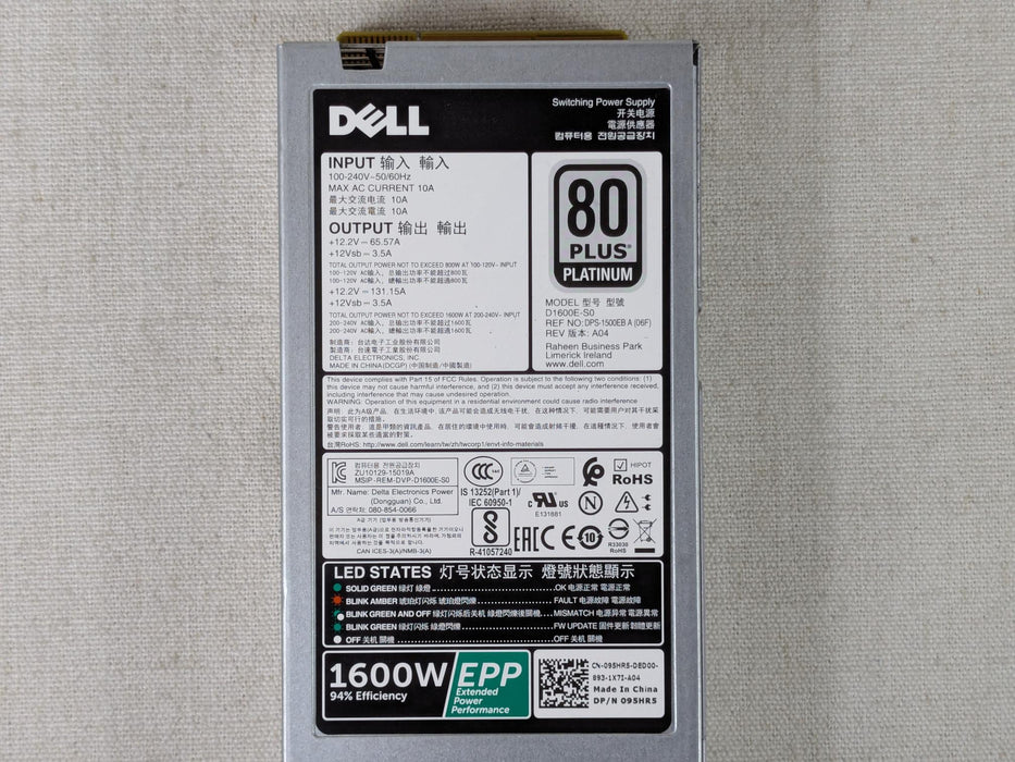 Dell 95HR5 1600W Platinum Power Supply Module for VRTX FX2 R740XD