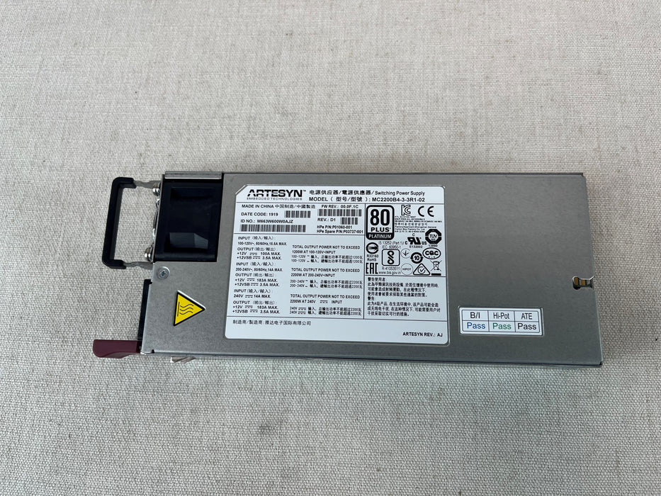 HPE Artesyn 2200W Power Supply XL270D/Apollo 6500 P03737-001