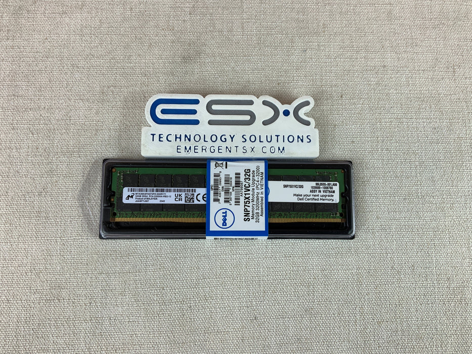 New Sealed Original Dell 75X1V 32GB 2Rx4 PC4-3200AA DDR4 ECC Server Memory RDIMM