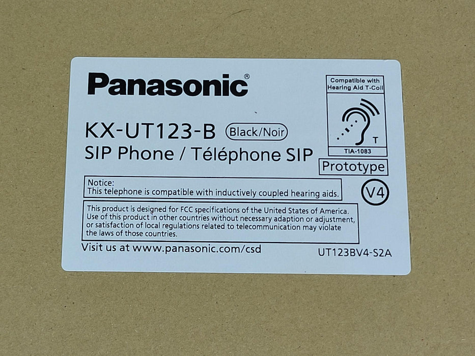 Panasonic - IP SIP Phone with Accessories - Black - KX-UT123-B