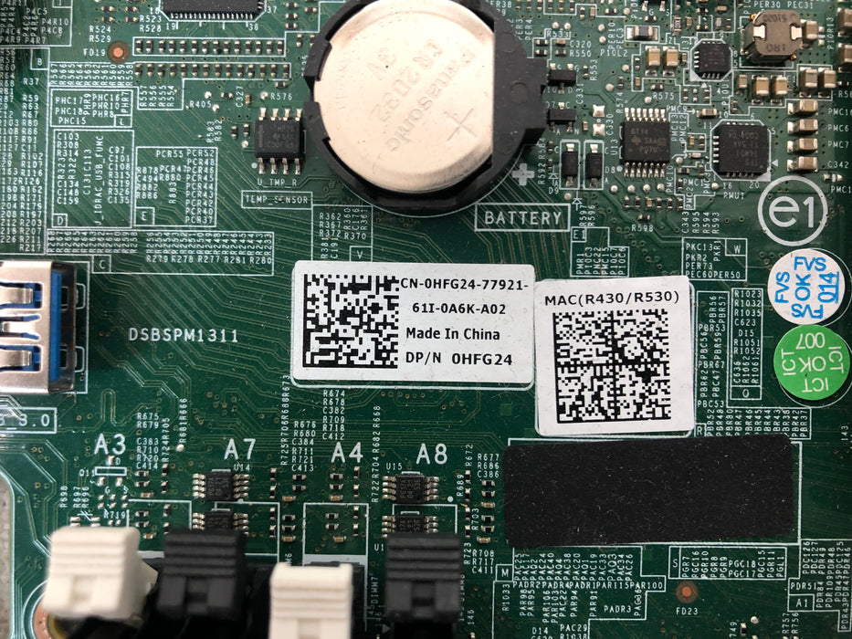 Dell 3XKDV PowerEdge R430 R530 Server V2 System Motherboard w/ 2 Heatsinks