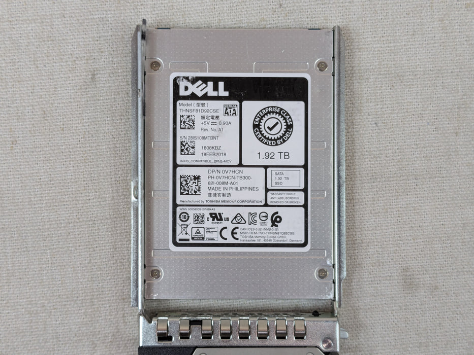 Dell V7HCN 1.92TB 6Gb/s 2.5" SATA RI SSD THNSF81D92CSE