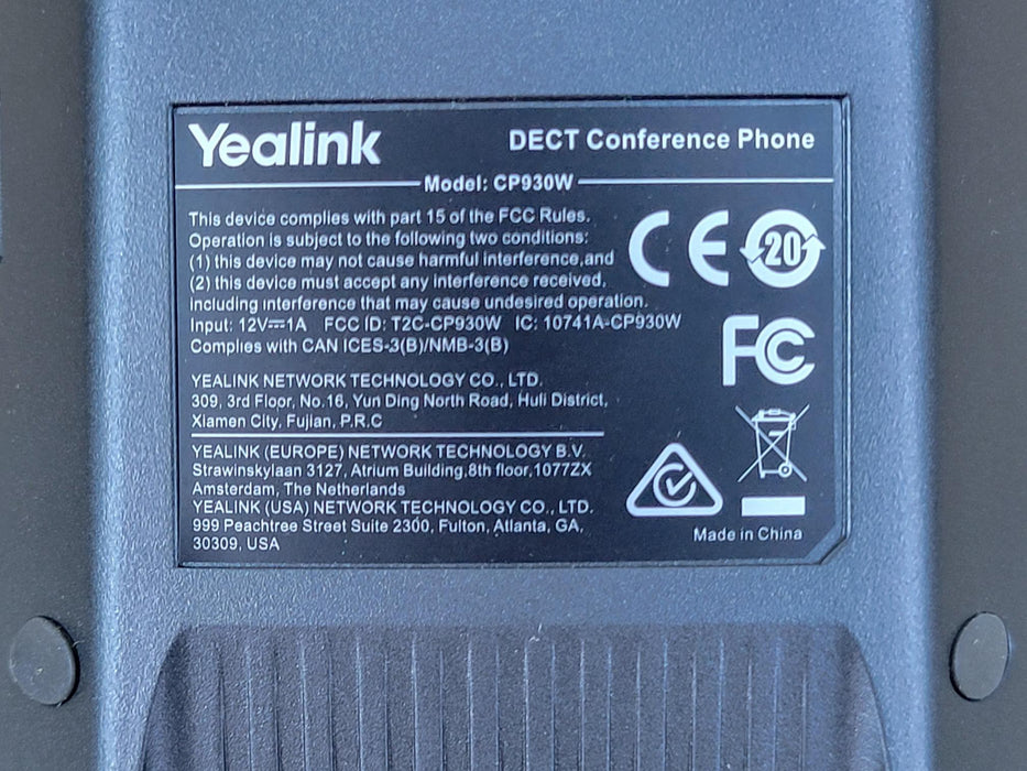 In Factory Box Yealink - DECT Conference Phone and Accessories CP930W