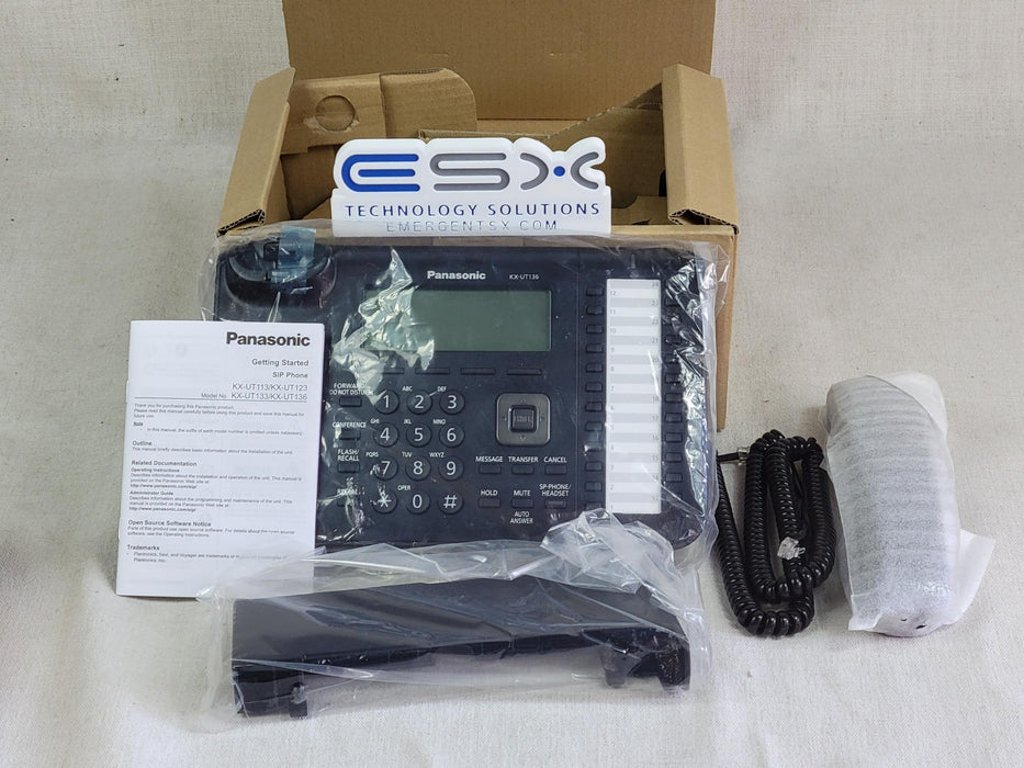 Lot of 2 IP SIP Phone Prototype and Accessories - Black - KX-UT136-B