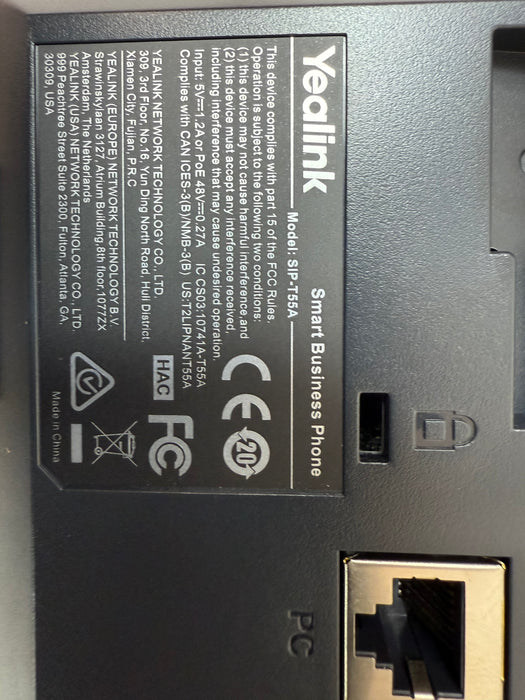 Yealink SIP-T55A Teams Edition Mid-level desk phone | Excellent Condition