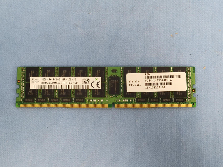 Cisco 32GB 4DRx4 PC4-2133P DIMM Server Memory UCS-ML-1X324RU-A 15-102217-01