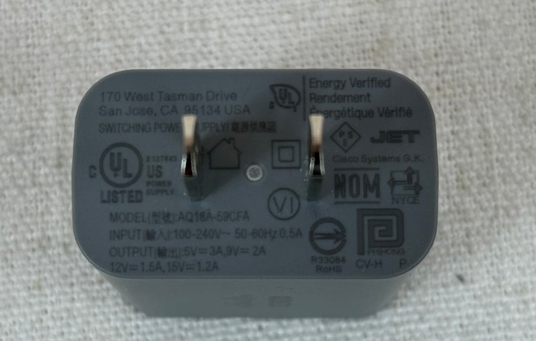 Cisco CP-8832-PWR= USB-C Power adapter | 341-100678-02 | AQ18A-59CFA