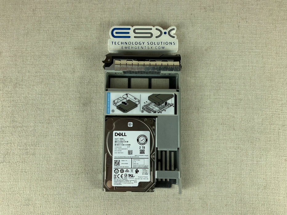 Dell VR92X 2TB 7.2k 6Gb/s 2.5" SATA Hard Drive ST2000NX0423 w/ 14G 3.5" Tray