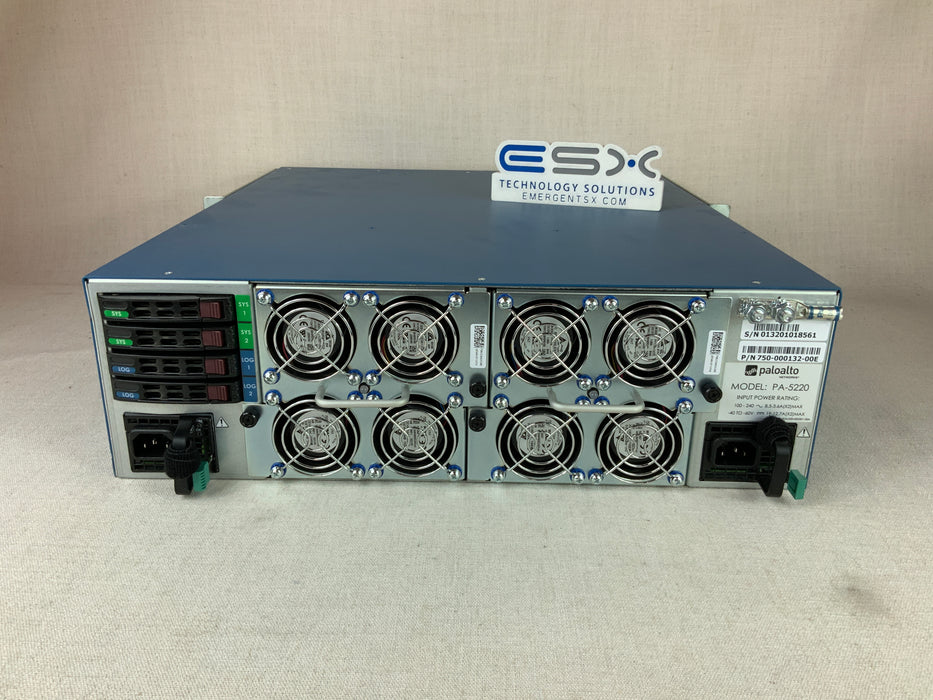 Palo Alto PA-5220 Network Security Firewall Appliance - 2x SSD, 2x HDD, v 10.1.4