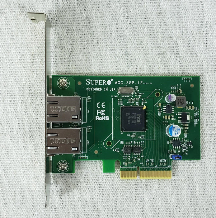 SuperMicro AOC-SGP-I2 Dual Port Gigabit RJ45 Ethernet Network Adapter FullHeight