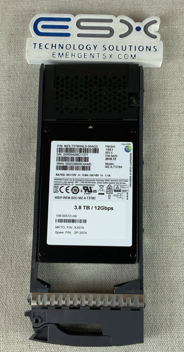 NetApp 3.8TB 12 Gb/s 2.5" SSD - PN: X357A - 108-00572+A6