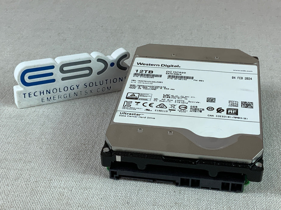 Western Digital DC HC520 12TB 7.2k 3.5” SATA HDD | 0F30145 | HUH721212ALE601